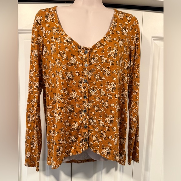 American Eagle Outfitters Tops - American Eagle soft & sexy slub floral top tee shirt small s